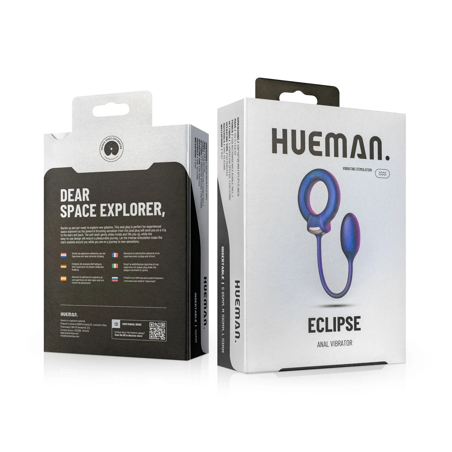 Hueman cockring met anaal bal met minimale diameter 32 mm