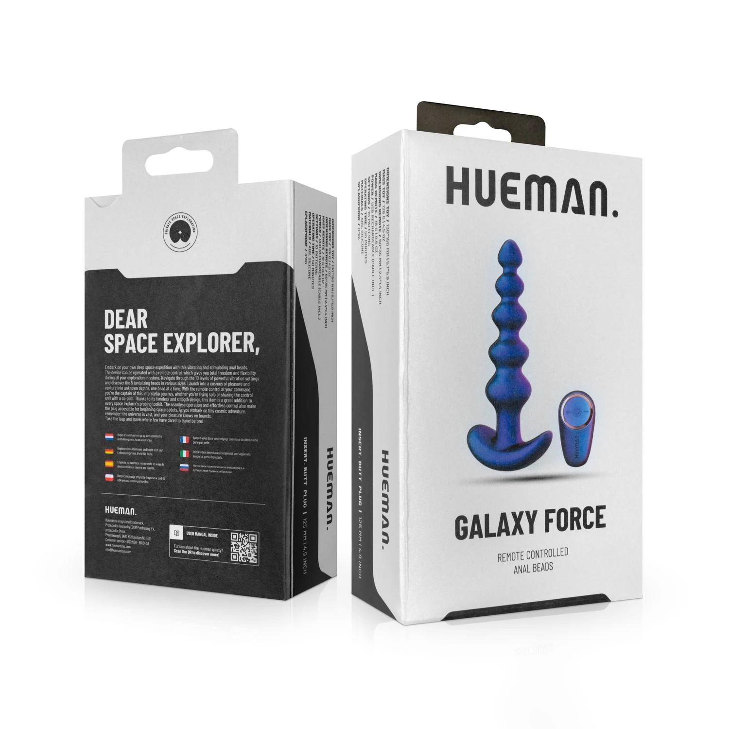 Hueman Galaxy Force paarse buttplug met 10 variabele vibratiestanden