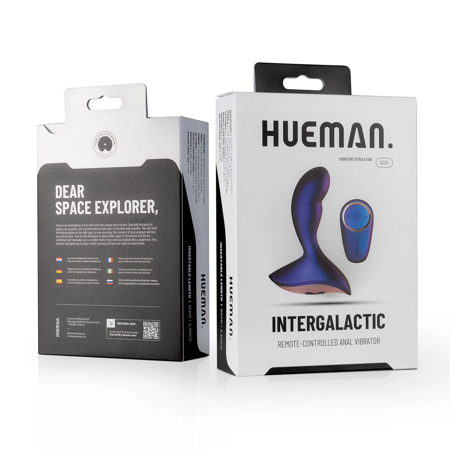 Hueman Intergalactic anaal vibrator met afstandsbediening bereik tot 800 cm