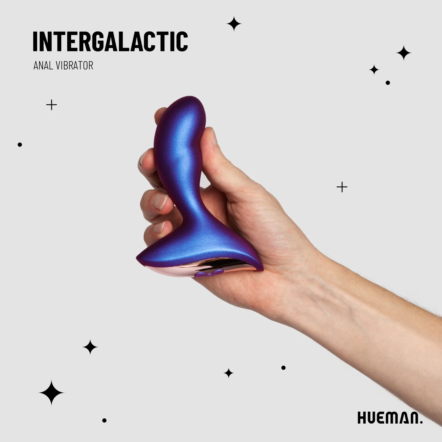 Hueman Intergalactic anaal vibrator met gebogen schacht voor prostaatstimulatie