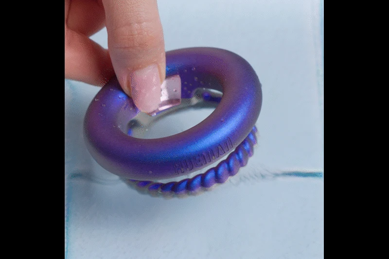 Paarse Hueman Jupiter cock- en ballenring met 10 vibratiestanden
