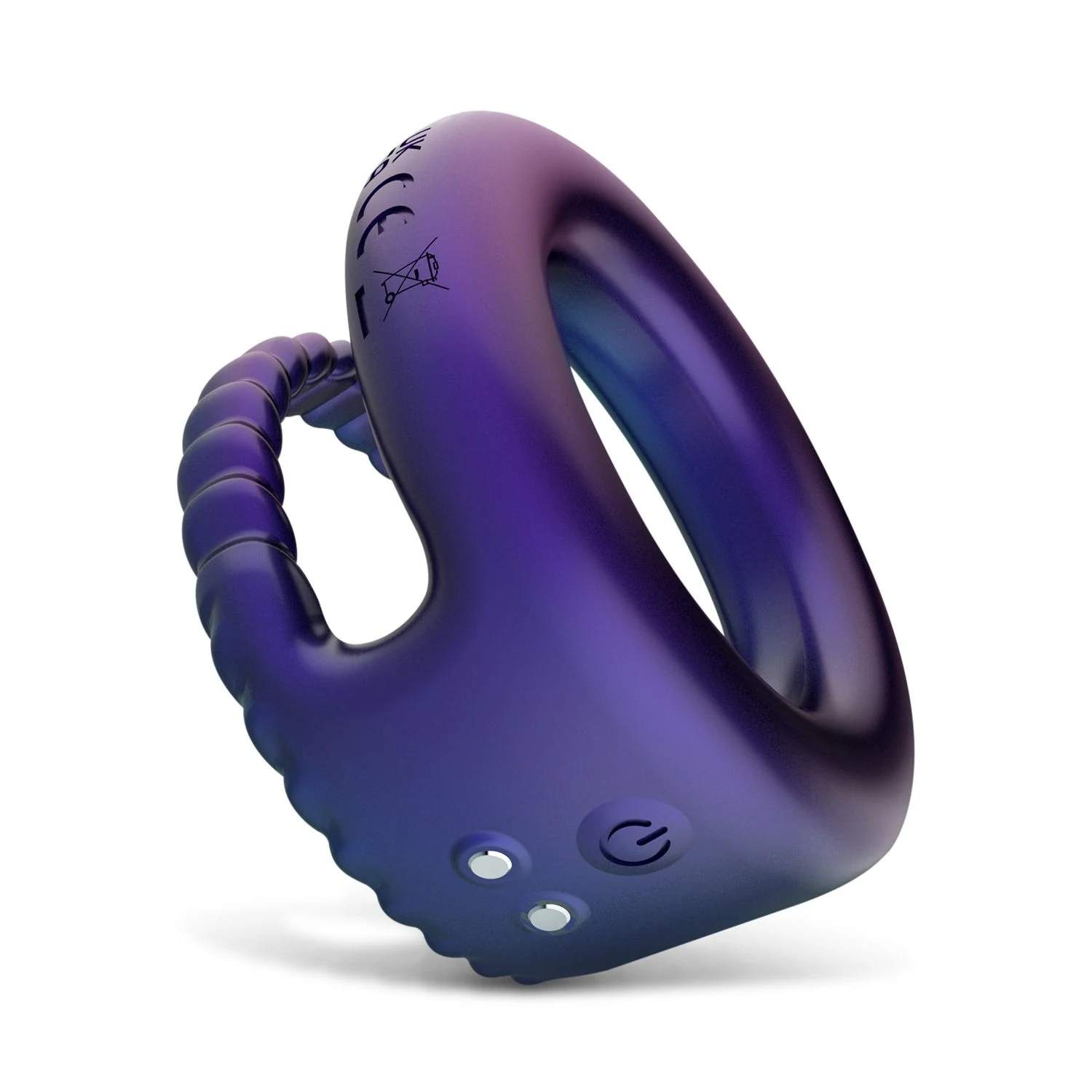 Rekbare paarse cockring Jupiter voor penis en ballen