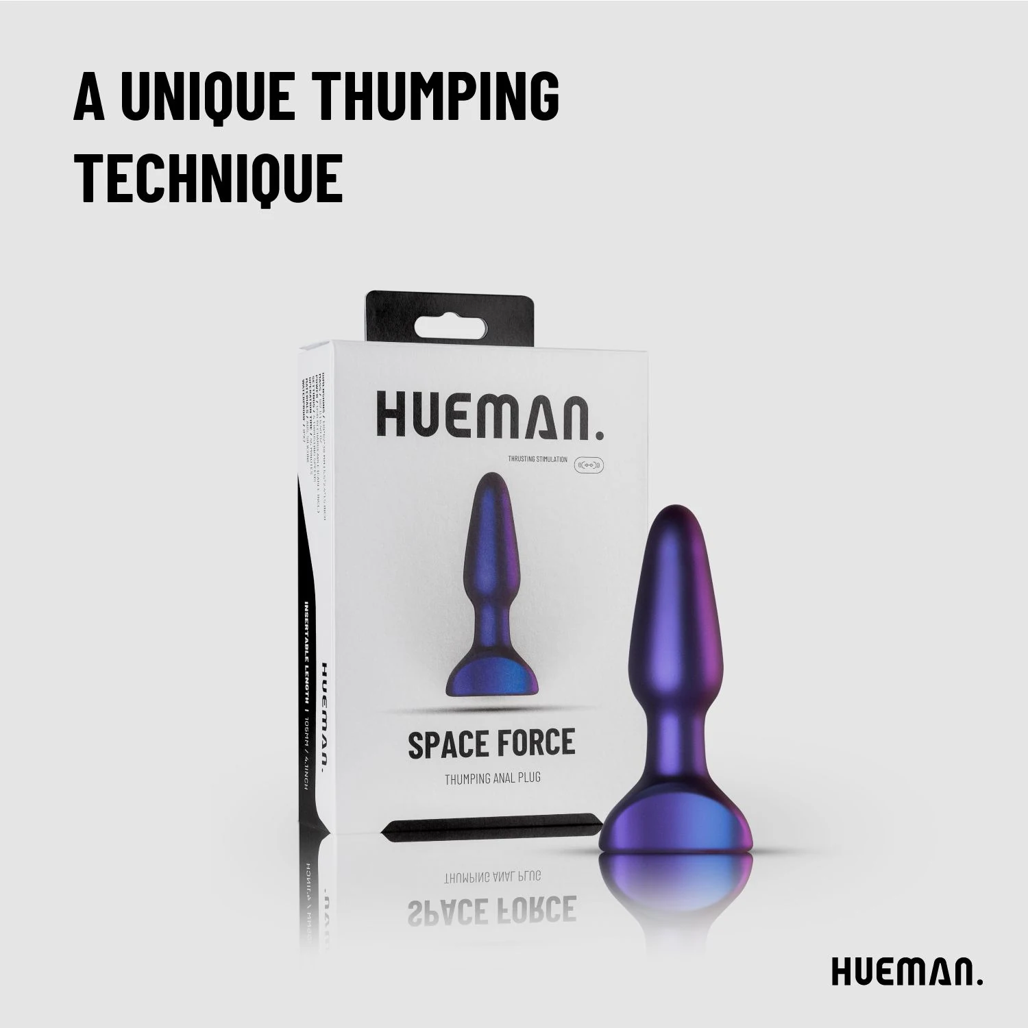 Waterproof Hueman vibrerende buttplug voor anale stimulatie