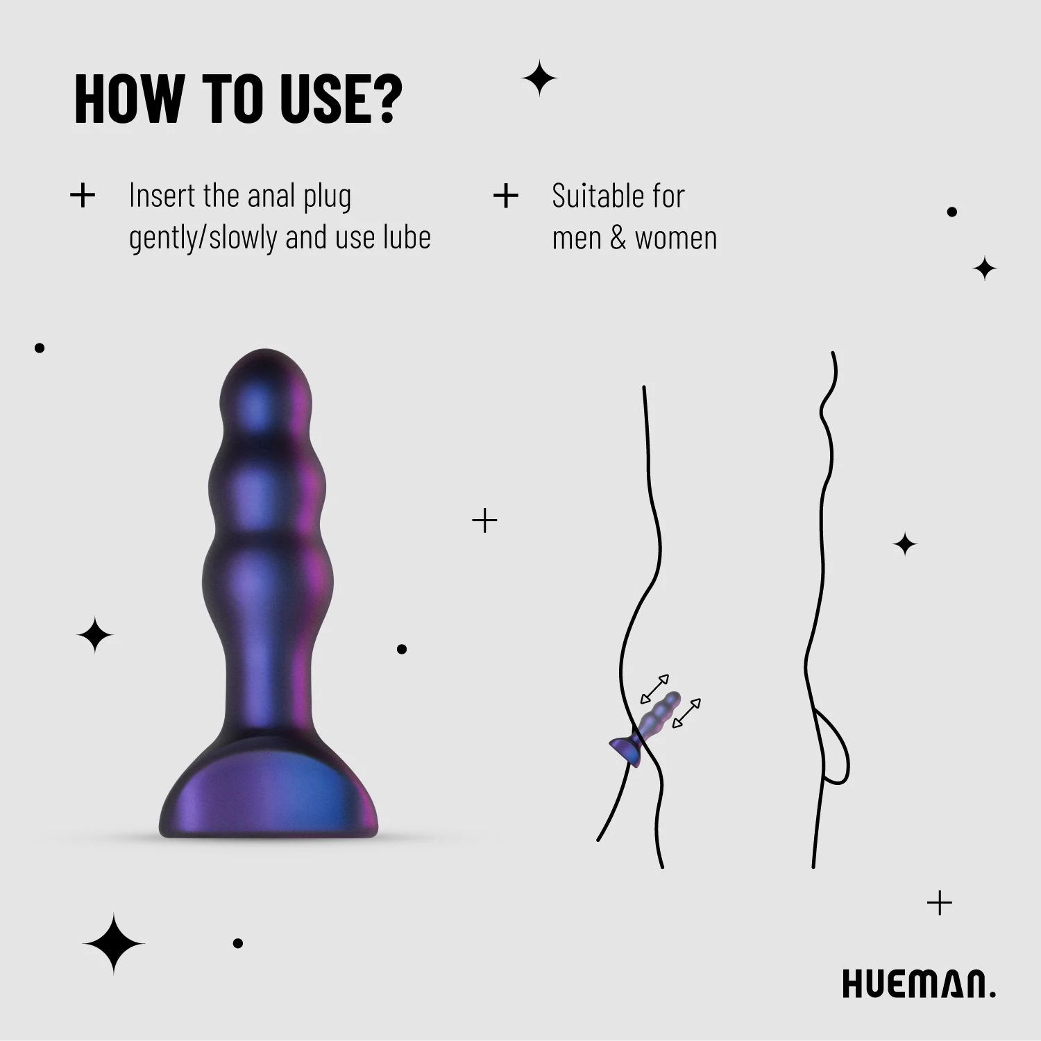 Paarse Space Invader buttplug met vibratie en stotende beweging