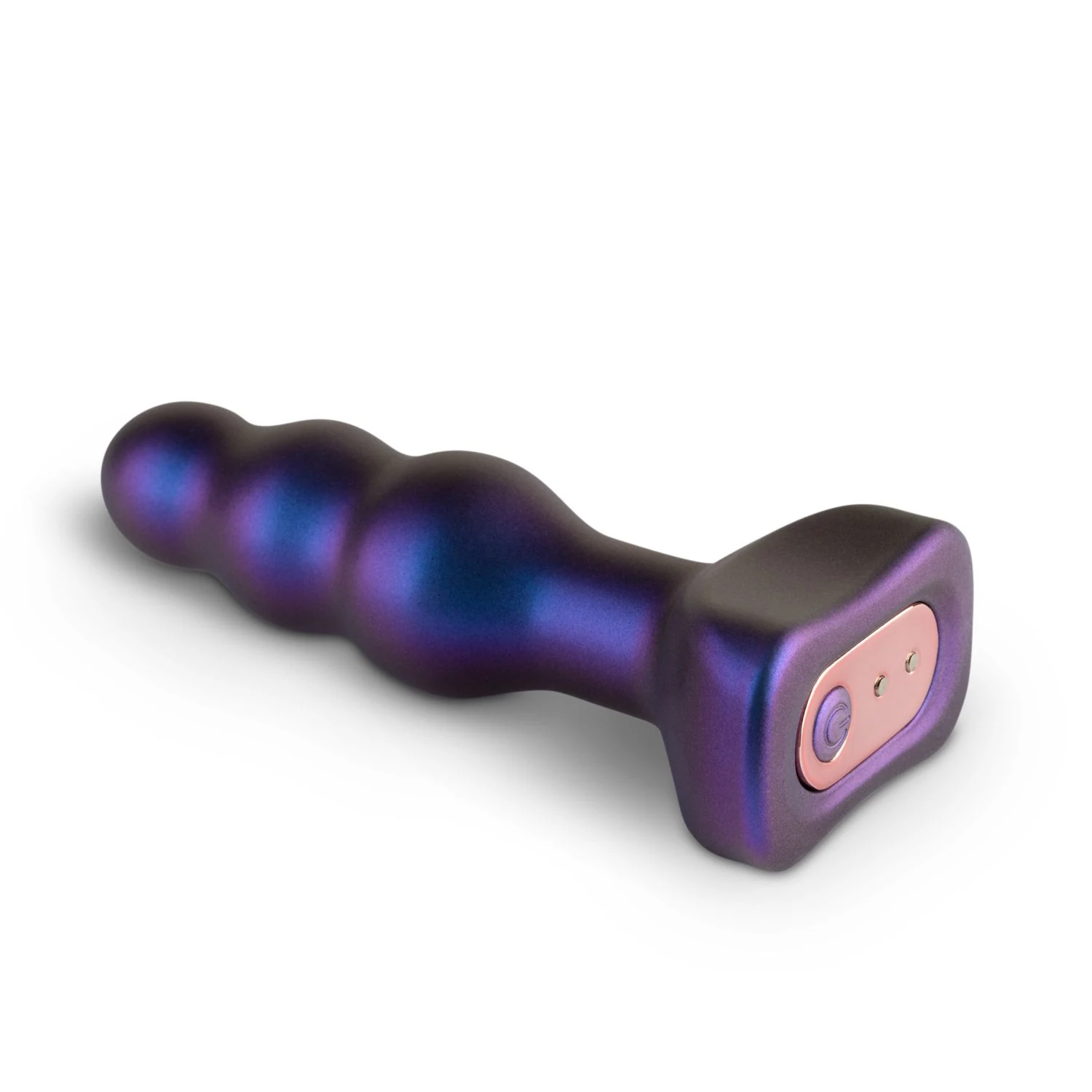 Paarse vibrerende buttplug met maximale diameter van 37 mm