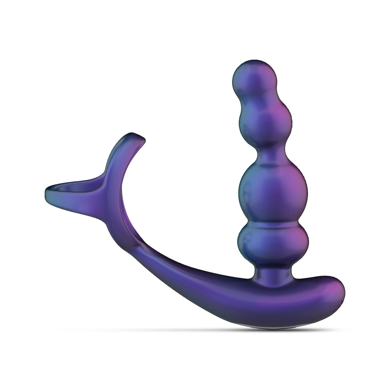 Paarse butt plug met cockring, 100 mm invoerdiepte