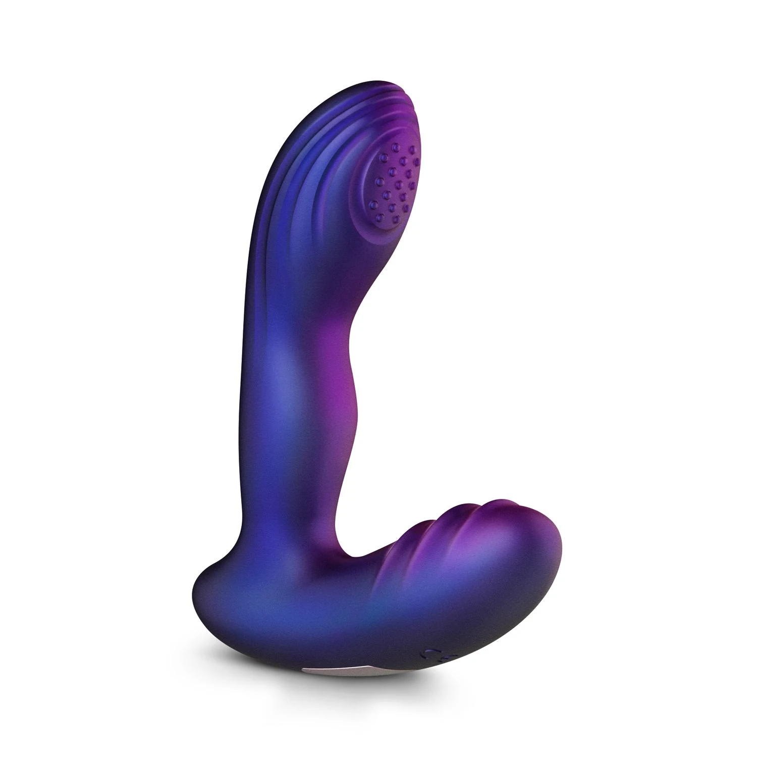 Hueman tappende buttplug in paars met gebogen top