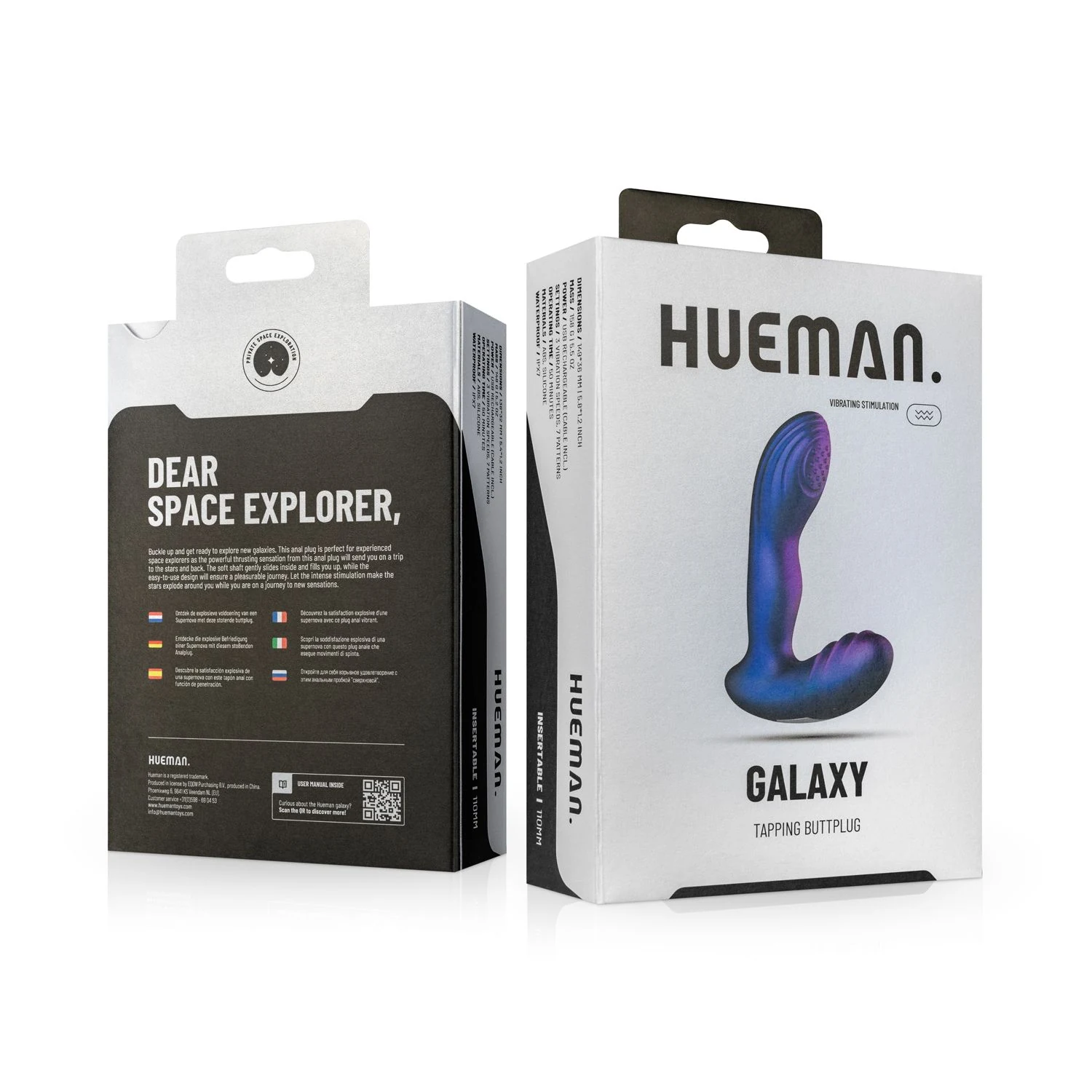 Hueman tappende buttplug voor stimulatie van anus en perineum