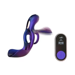 Hueman Zenith 3-in-1 cockring in paars met afstandsbediening
