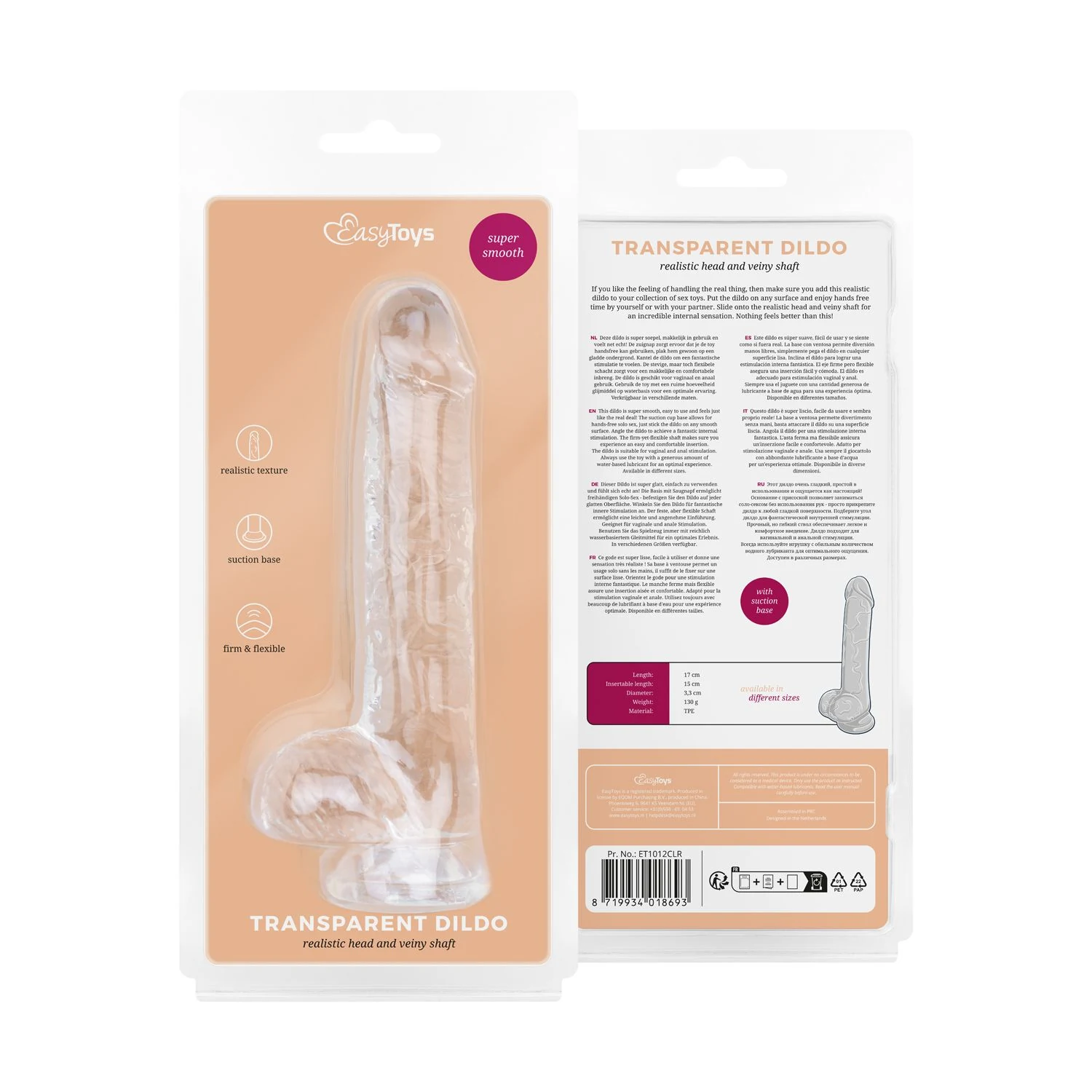 Jelly Dildo met Ballen 15 cm geschikt voor waterbasis glijmiddel