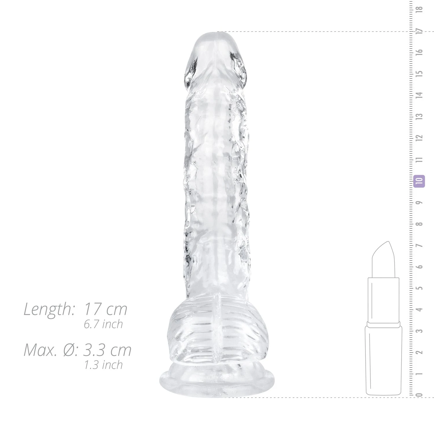 Transparante dildo met aders en realistische vorm