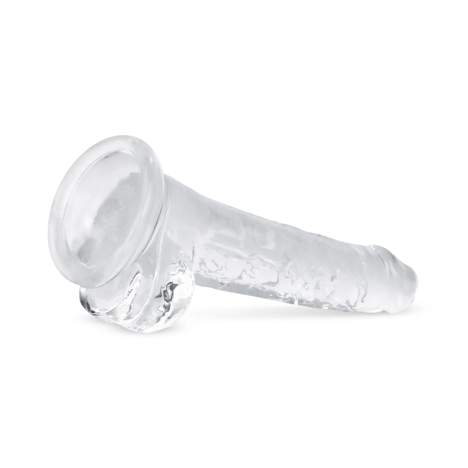 Jelly dildo met ballen geschikt voor vagina en anus
