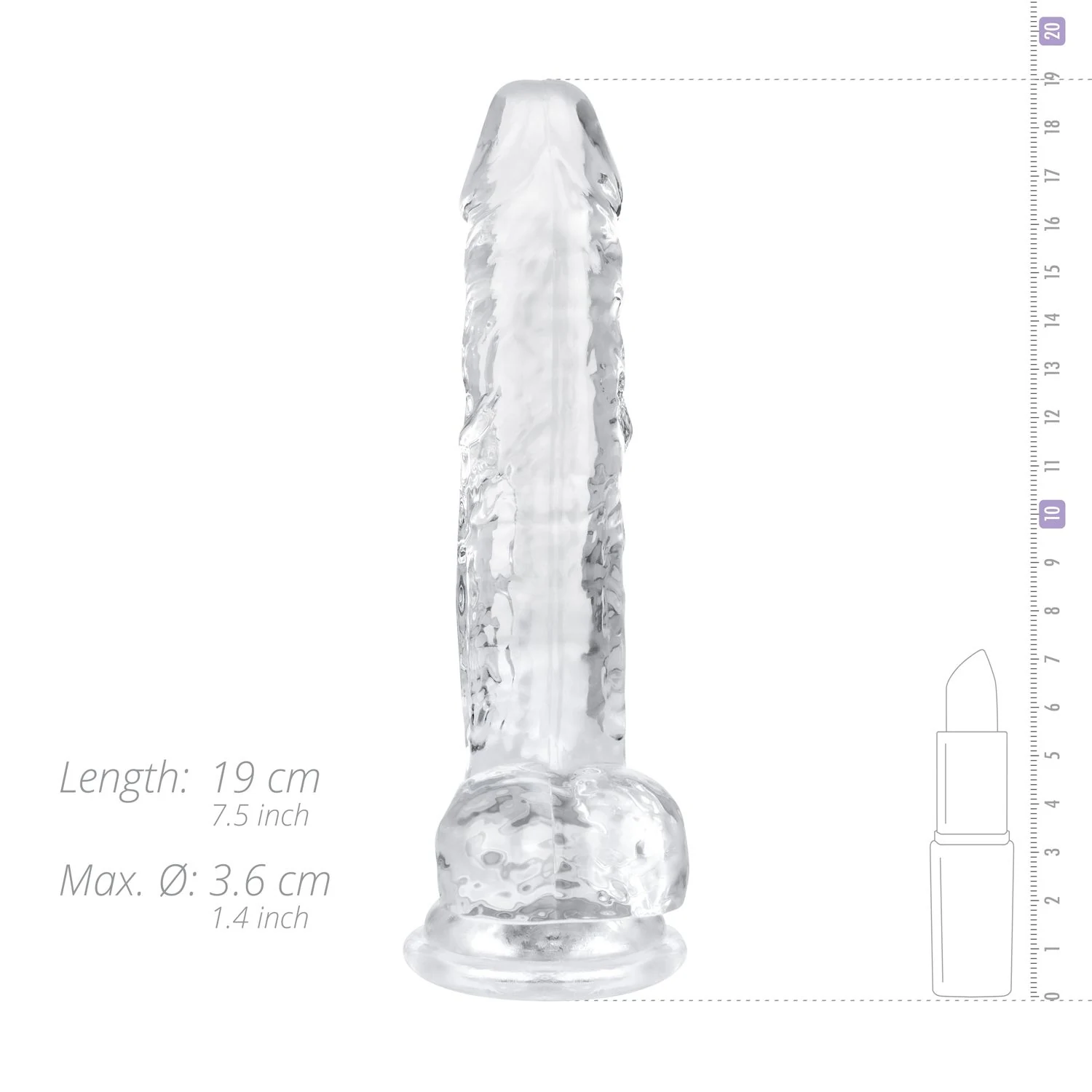 Jelly dildo met ballen voor beginners
