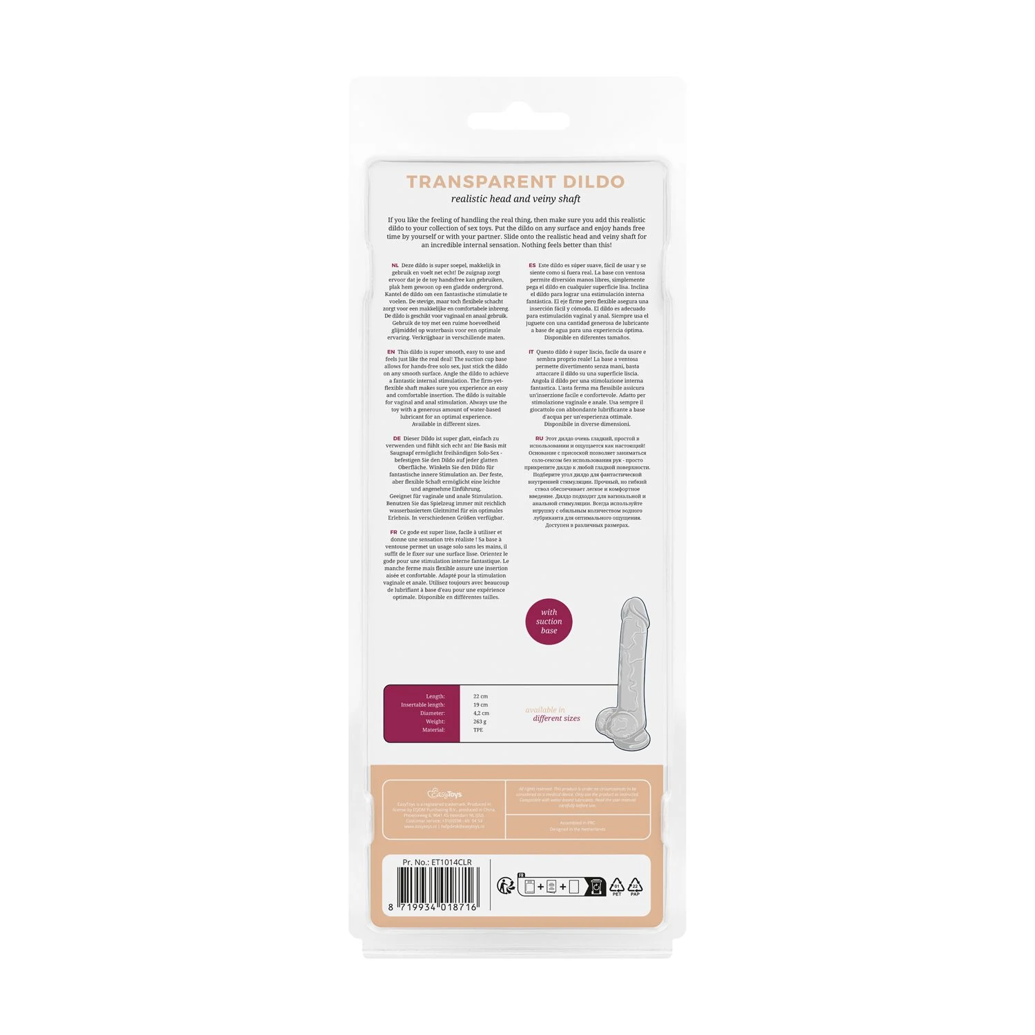 Jelly dildo met ballen voor beginners en unisex gebruik