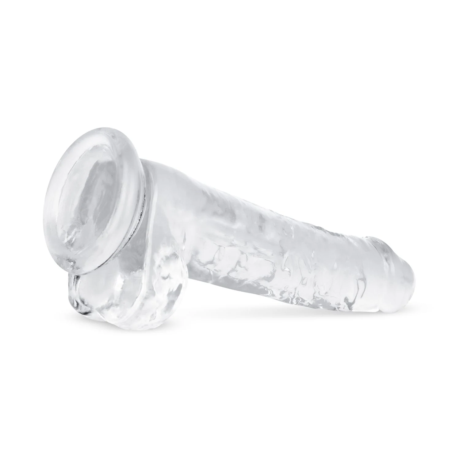 Jelly dildo met ballen geschikt voor vagina en anus