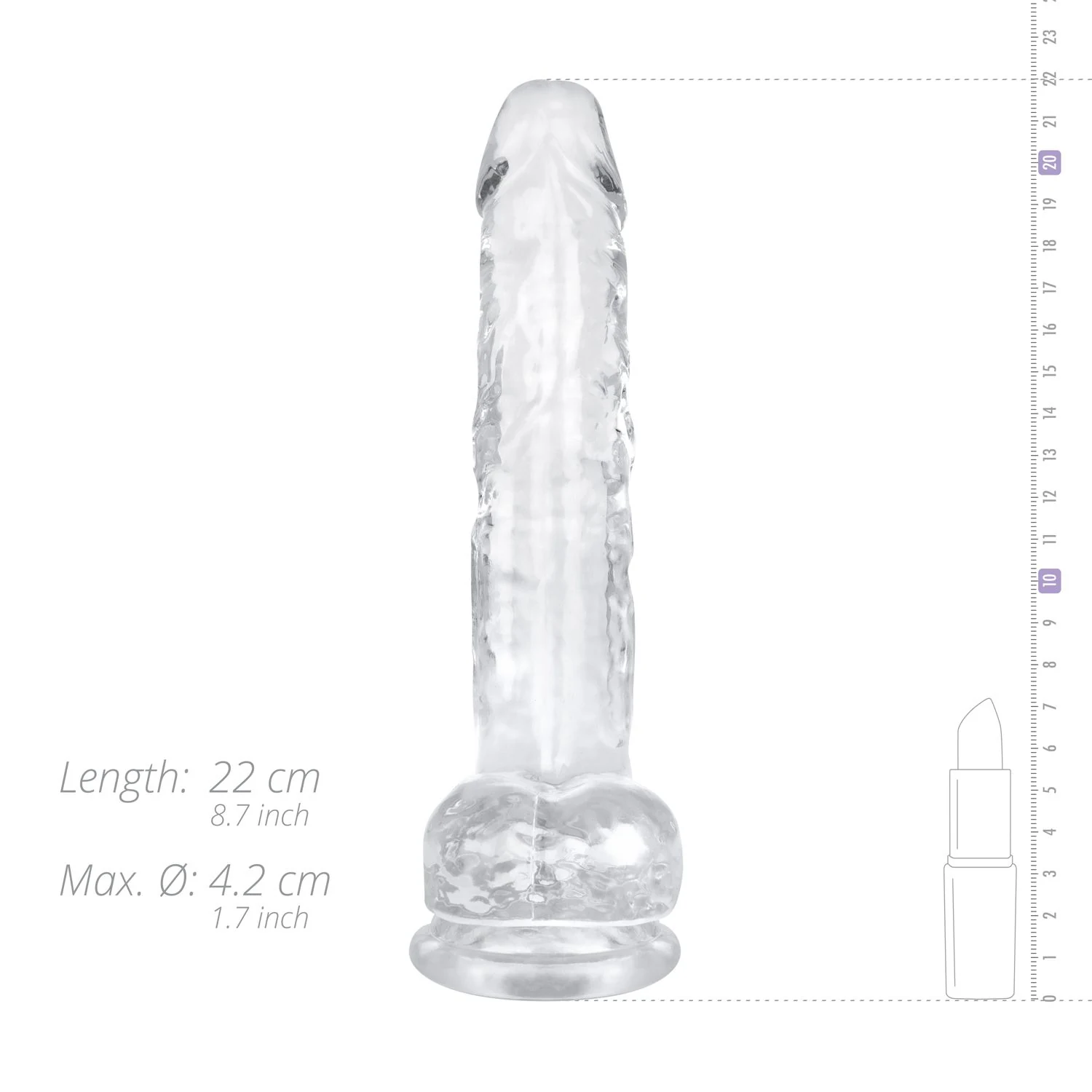 Jelly dildo met ballen, geschikt voor waterbasis glijmiddel