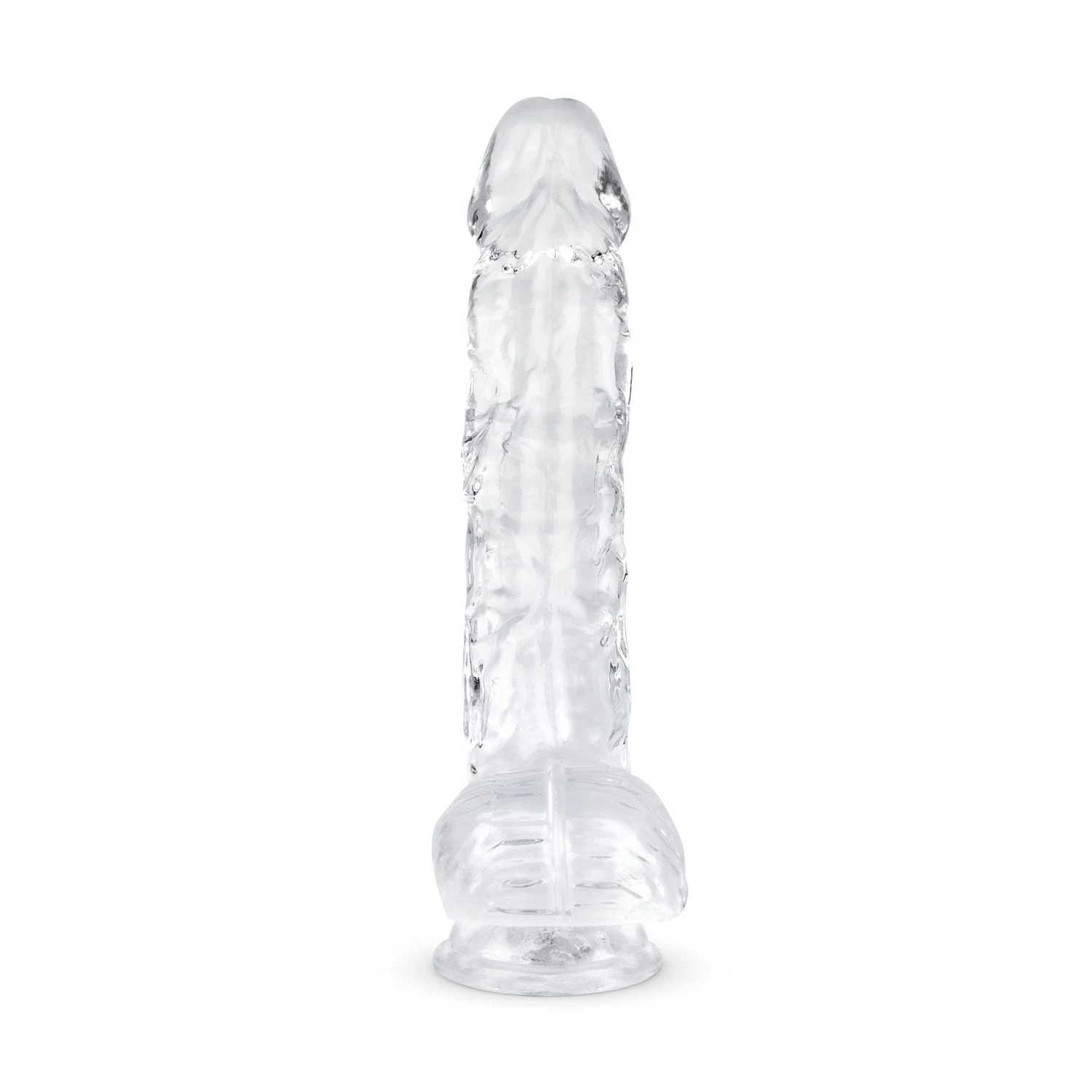 Jelly dildo met ballen en sterke zuignap voor flexibel gebruik