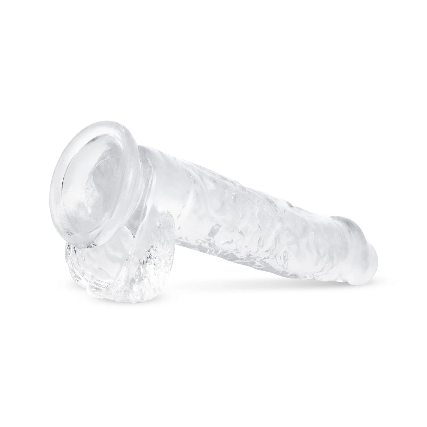 Zachte en buigzame jelly dildo met ballen, 13,5 cm