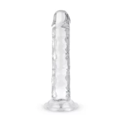 Jelly dildo zonder ballen van 14 cm in transparante kleur