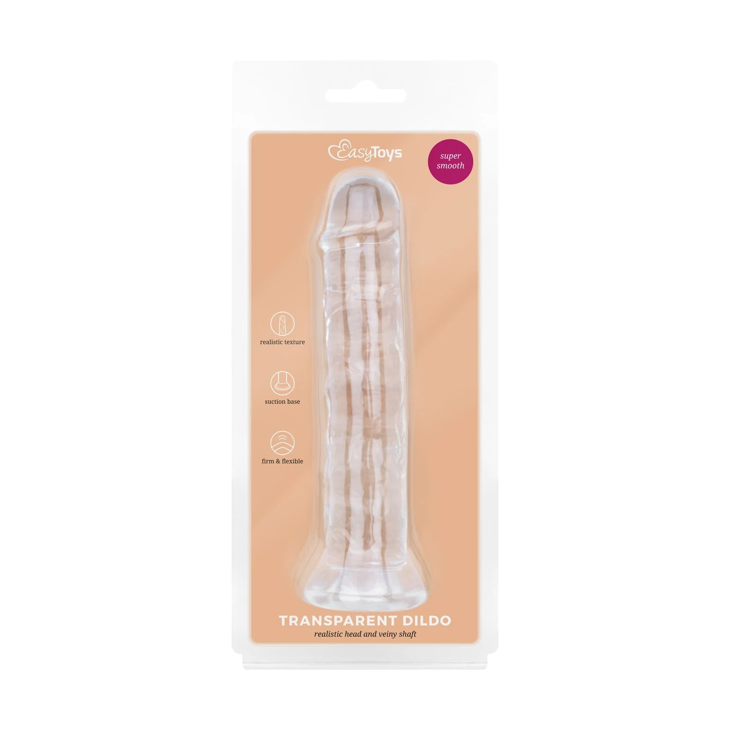 Transparante strap-on geschikte dildo met zuignap