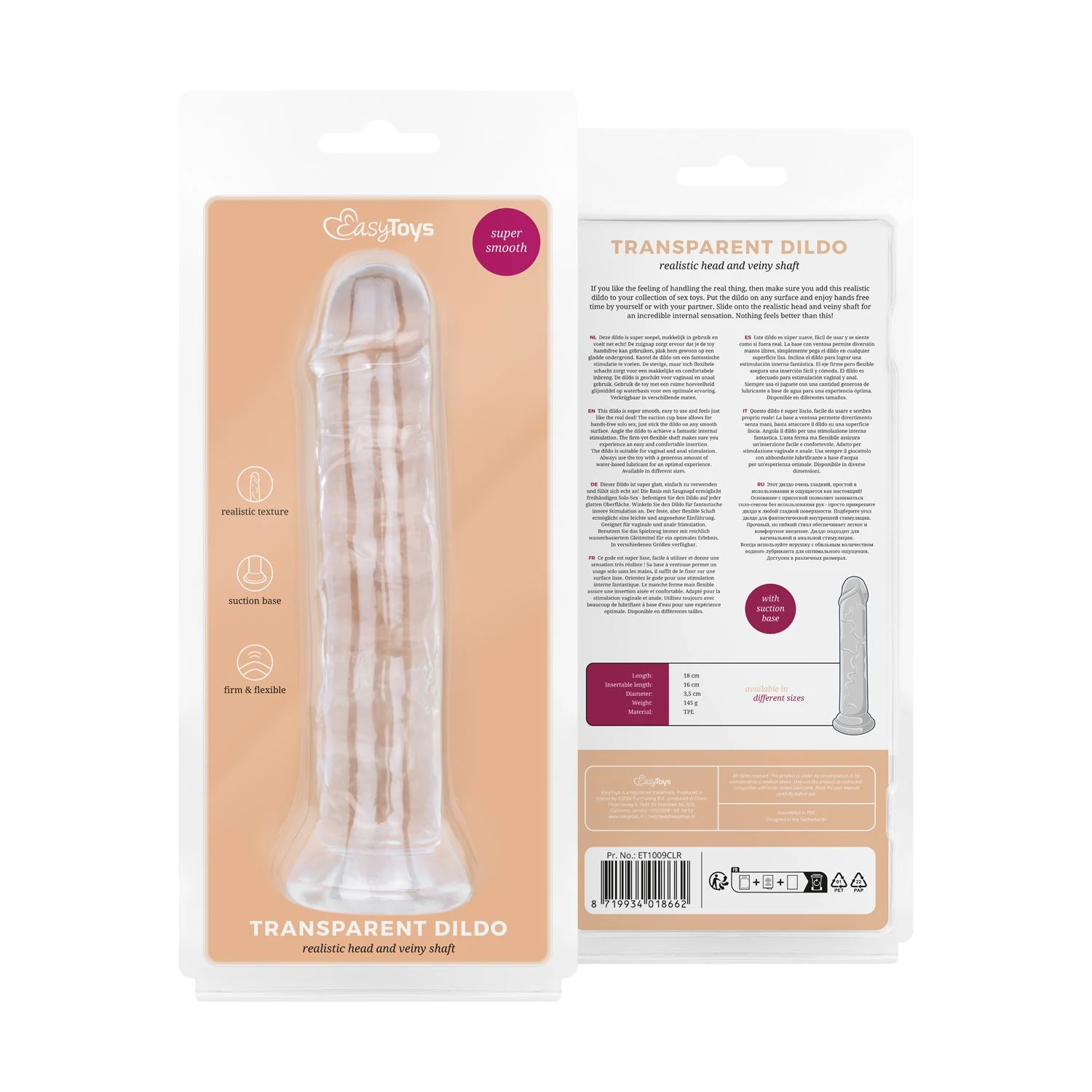 Easytoys Dildo Collection jelly dildo 16 cm transparant