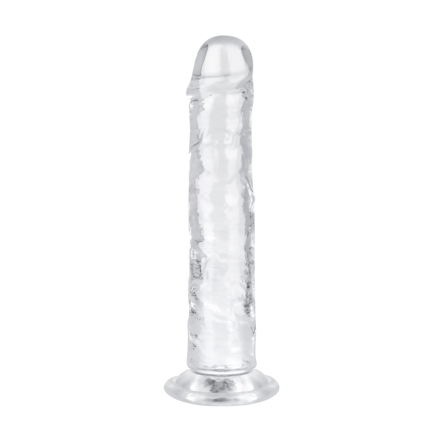 Zachte en flexibele transparante dildo met levensechte kenmerken