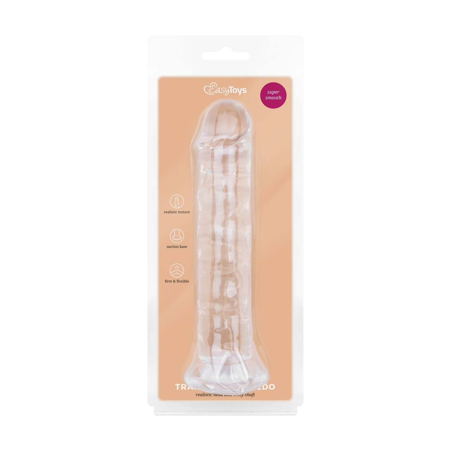 Unisex jelly dildo zonder ballen voor beginners, 18 cm