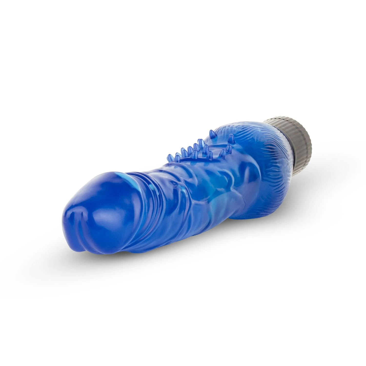 Extra dikke realistische vibrator blauw met maximale diameter van 54 mm