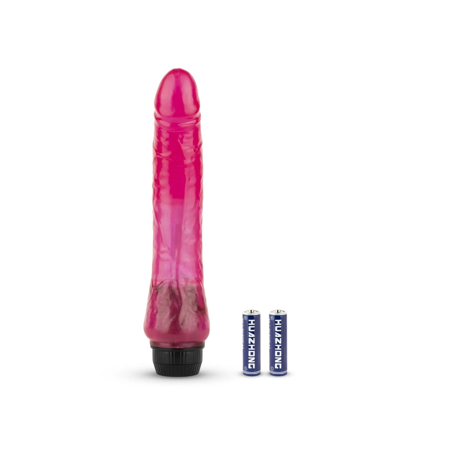 Realistische vibrator roze met traploze vibraties en draaiknopbediening