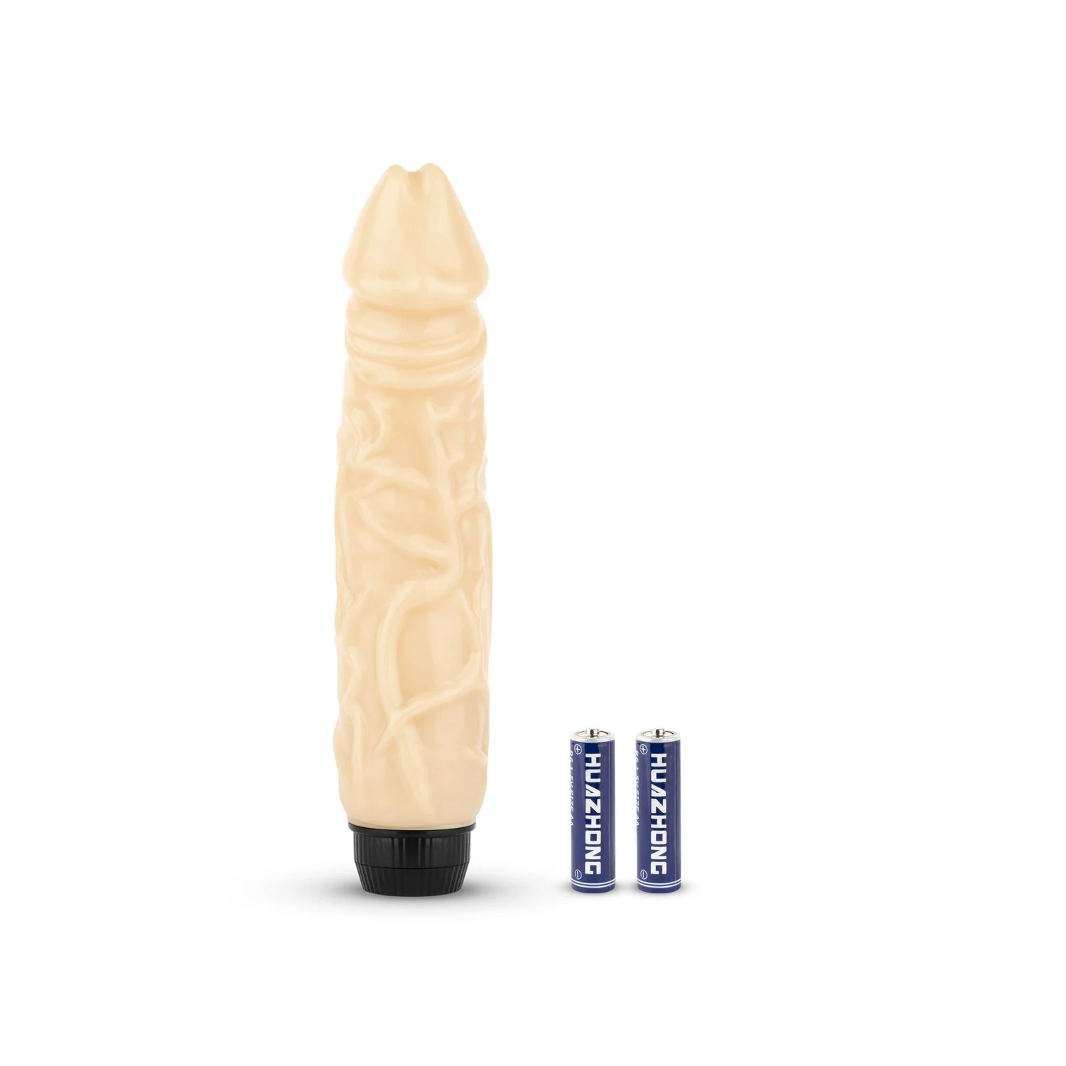 Beige Jelly Supreme vibrator 24 cm met stimulerende noppen op de schacht
