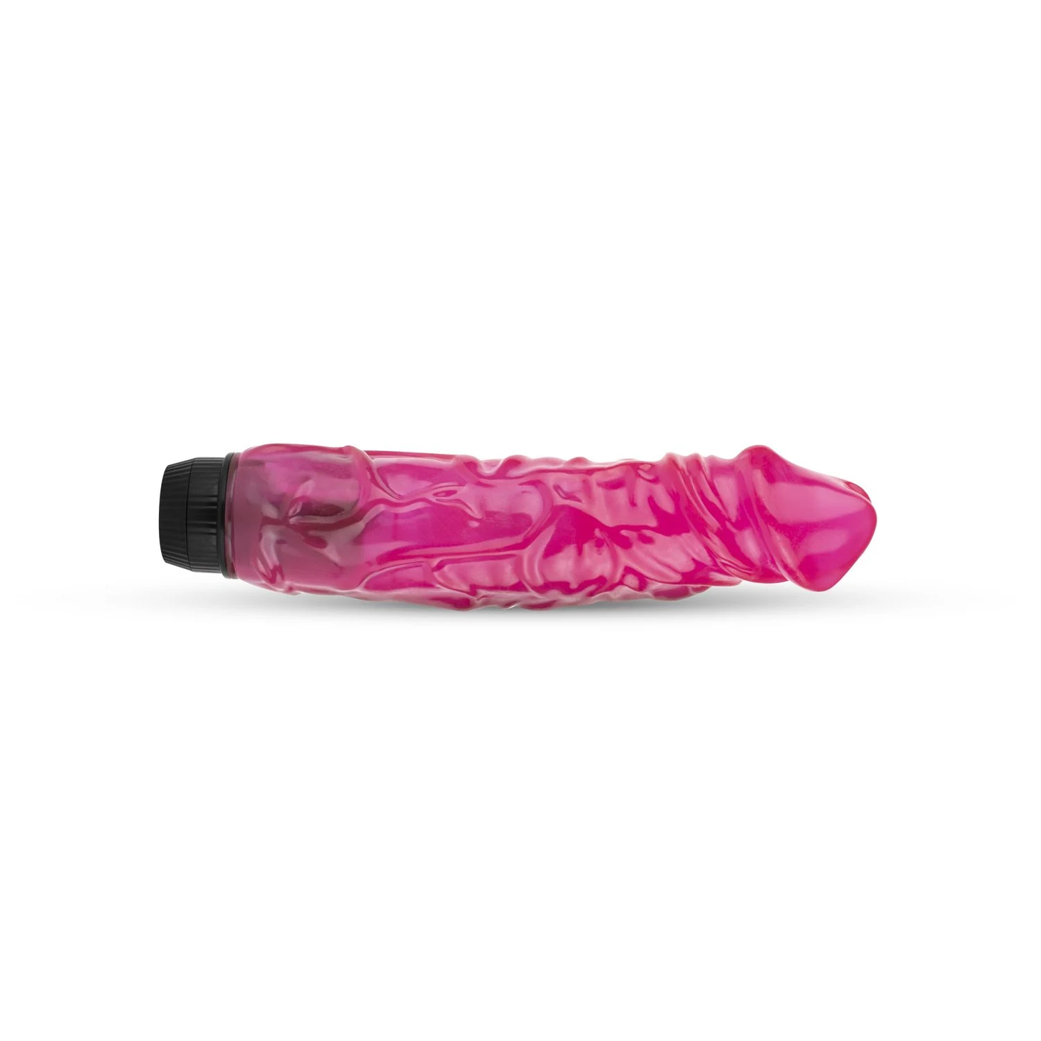 Roze Jelly Supreme vibrator met stimulerende noppen op de schacht