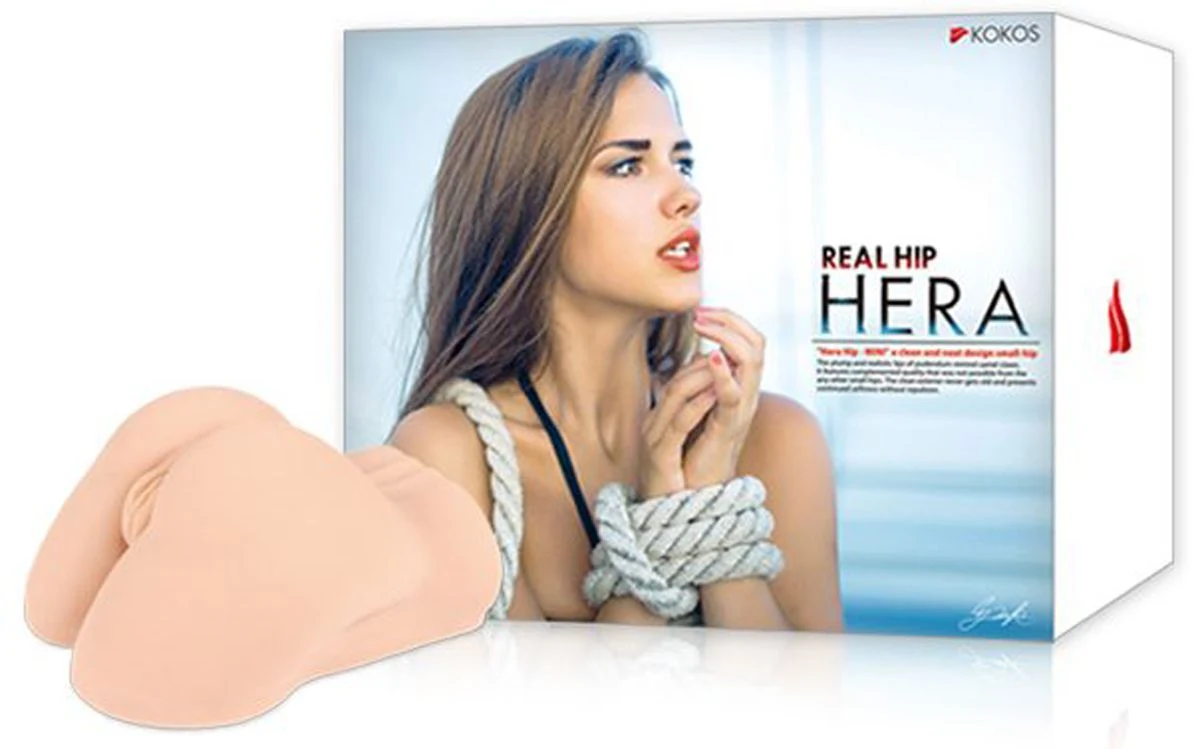 Hera Real Hip Masturbator met geribbelde anus en invoerdiepte van 180 mm