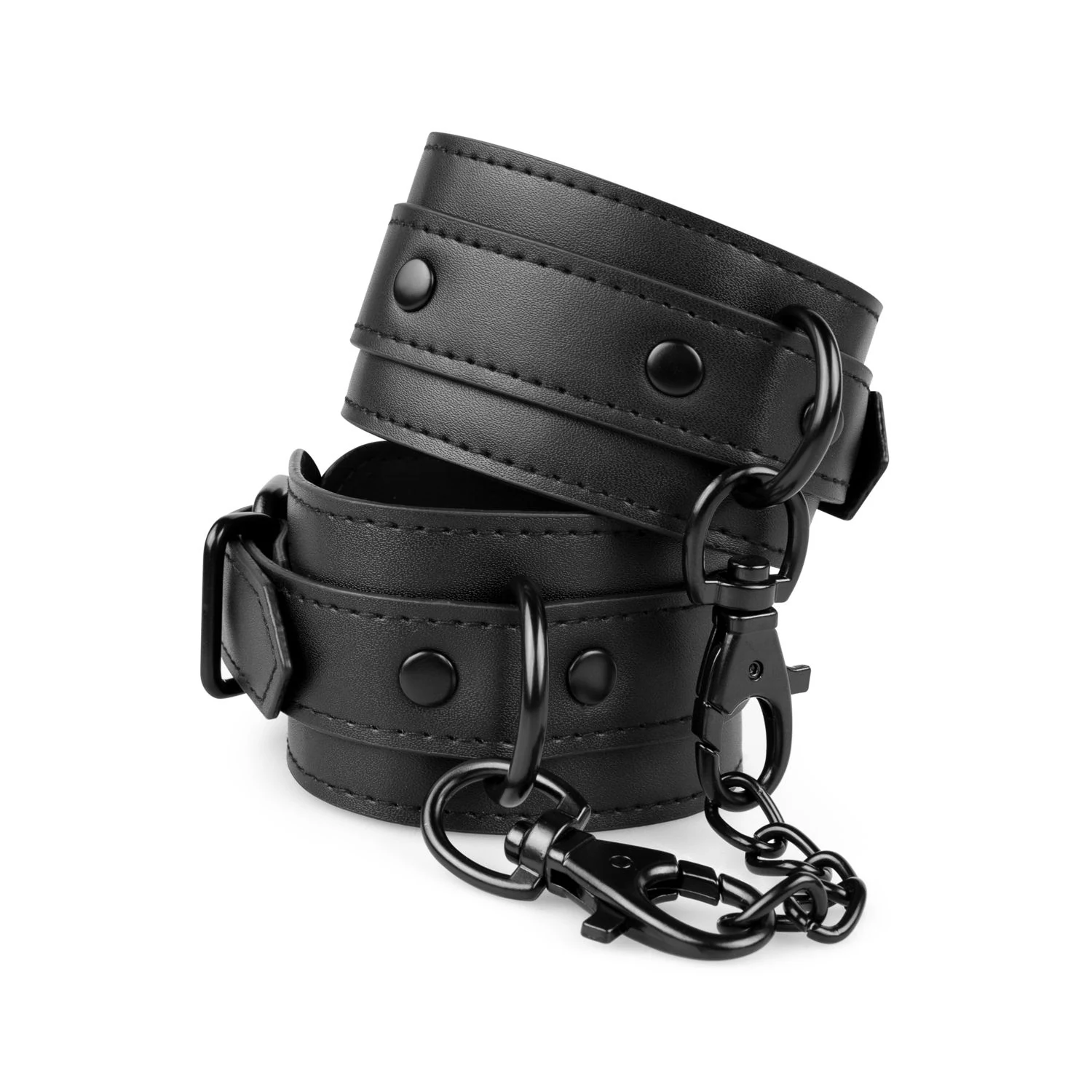 Zwarte verstelbare boeien met clipsluitingen en ketting voor BDSM
