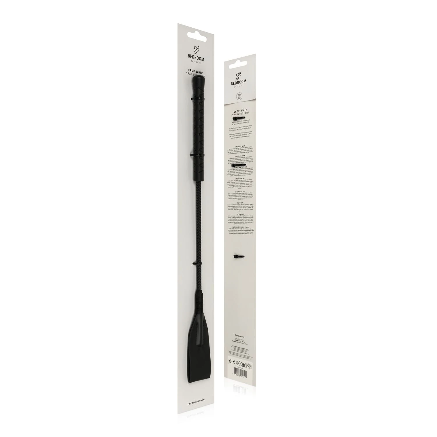 Kunstleren korte zweep zwart, SKU BF023BLK