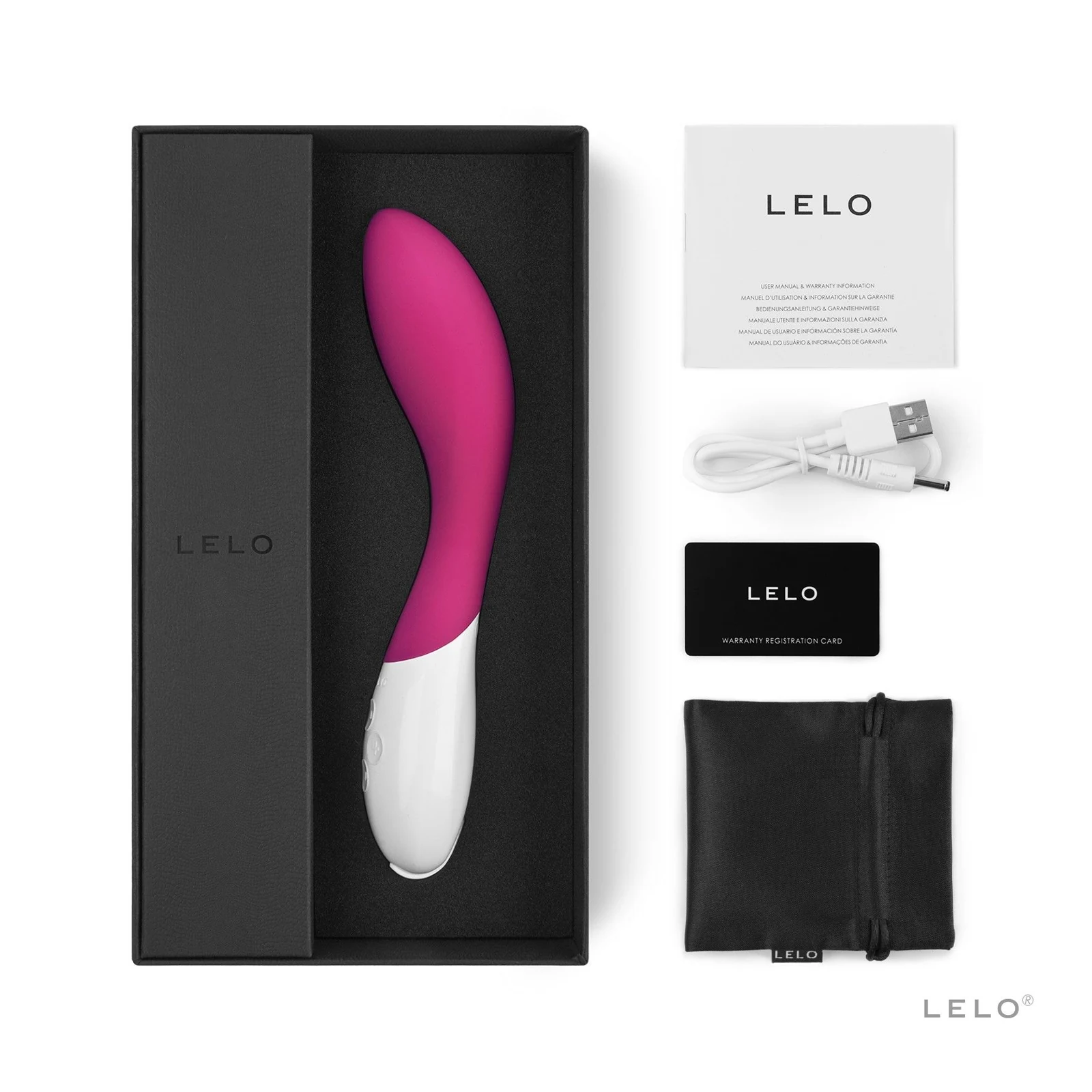 LELO Mona 2 Vibrator Cerise lengte 200 mm en maximale diameter 51 mm