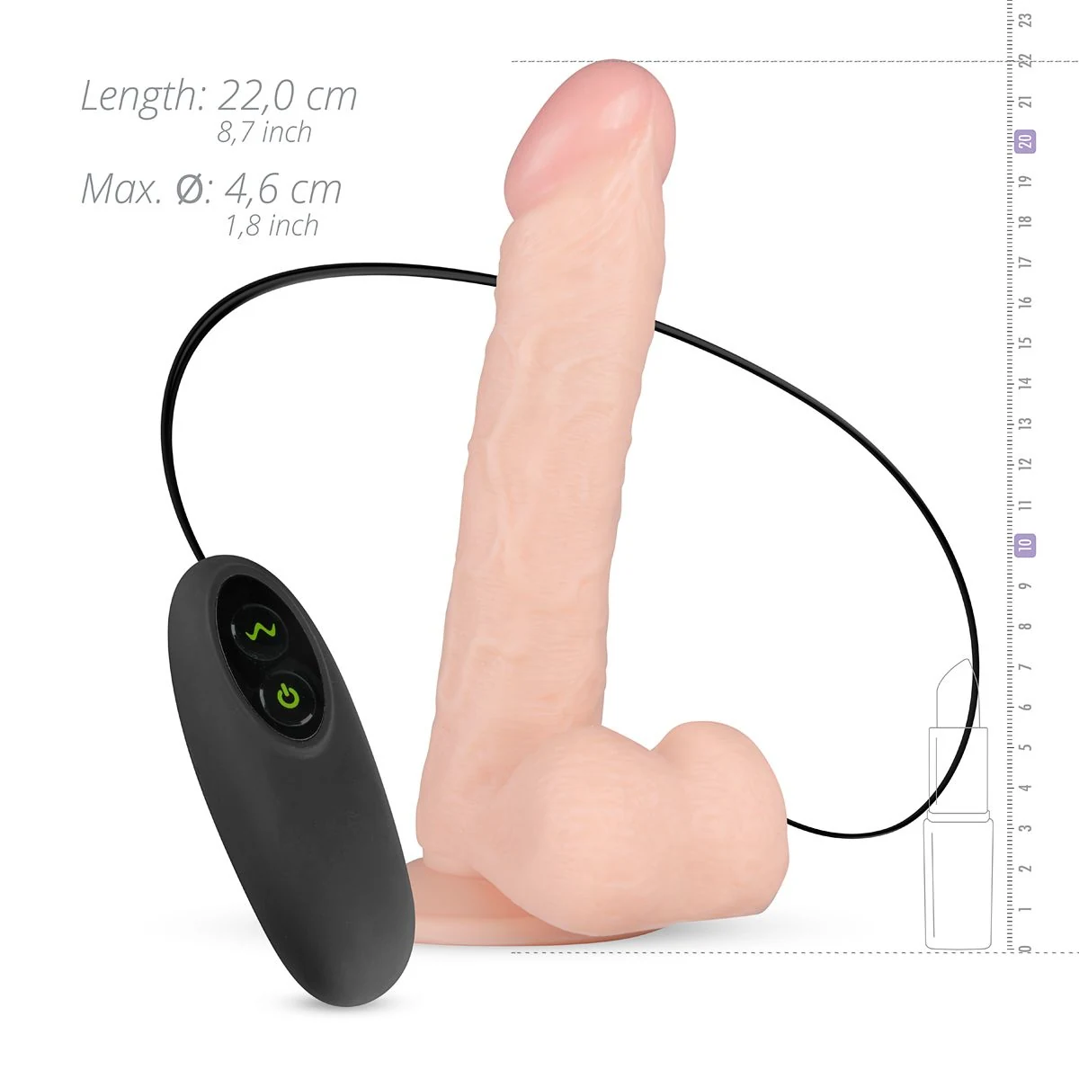 Flexibele Lewis vibrator van TPE, rubber en ABS in beige