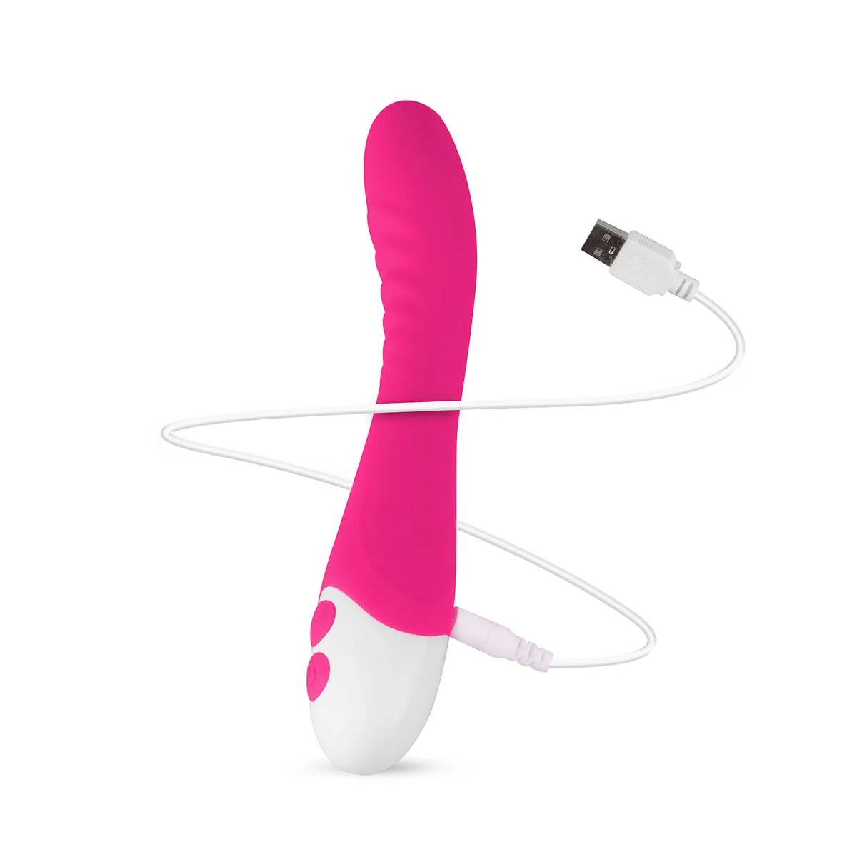 Oplaadbare roze G-spot vibrator met USB-oplaadkabel en spatwaterdicht ontwerp