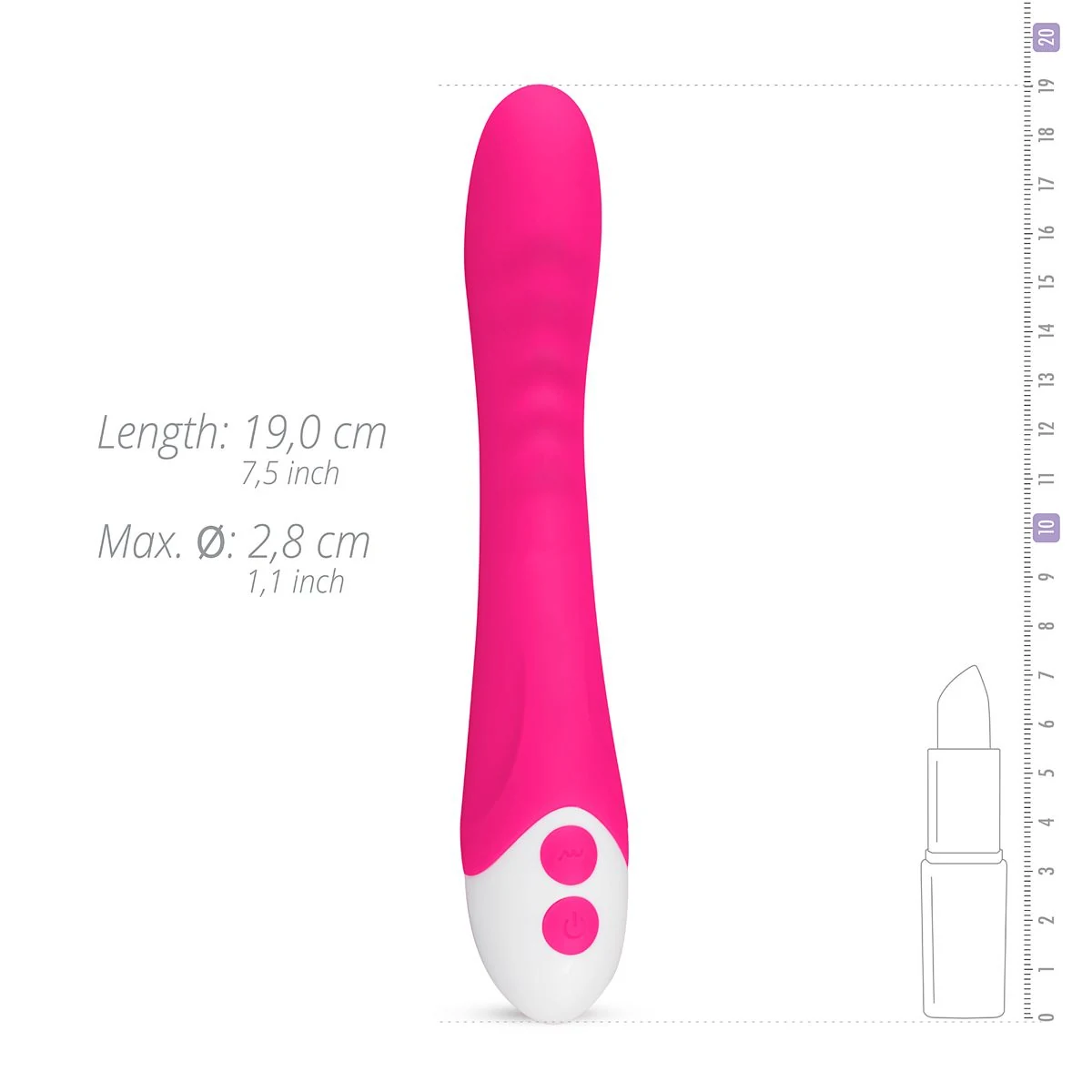Lunar Vibe Vibrator roze, 185 mm lang en geschikt voor beginners