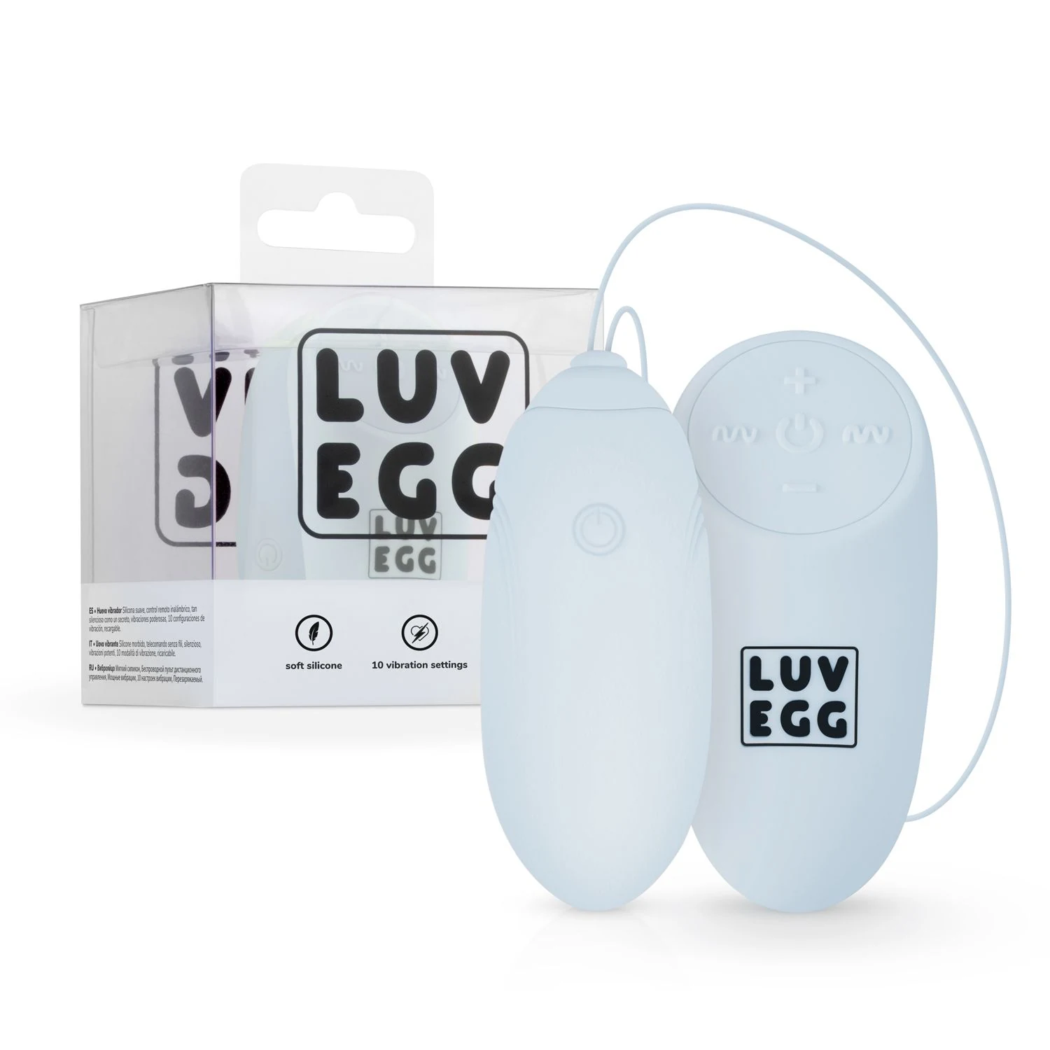LUV EGG Blauw vibrerend eitje met trekkoord en maximale diameter 35 mm