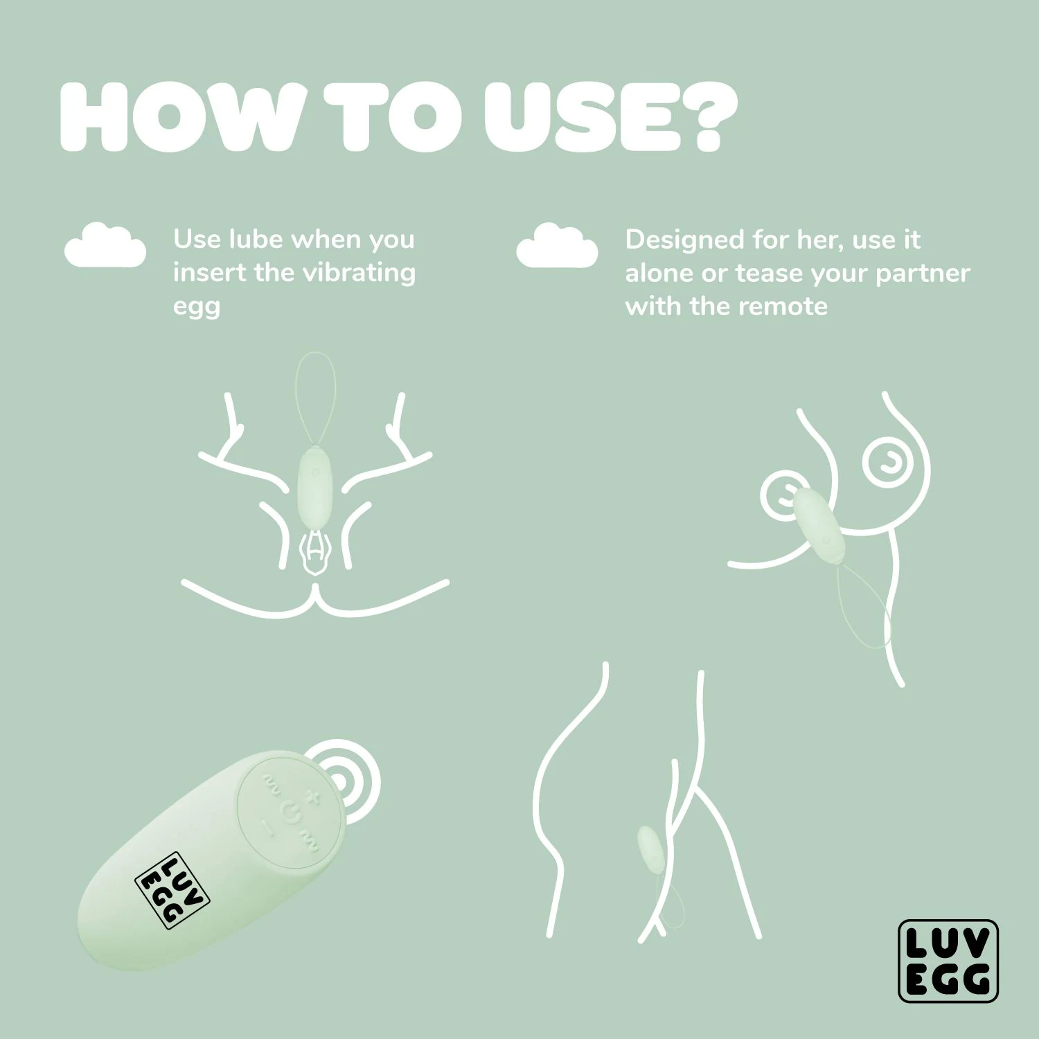 Groen LUV EGG vibratie eitje met draadloze afstandsbediening