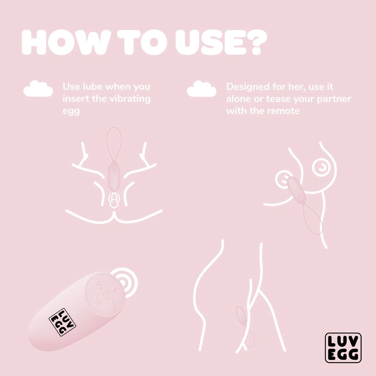 LUV EGG Roze waterproof tril ei van siliconen en ABS