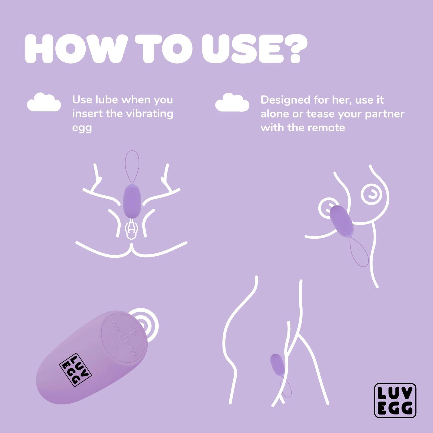 LUV EGG XL paars XL vibratie ei voor vaginale stimulatie