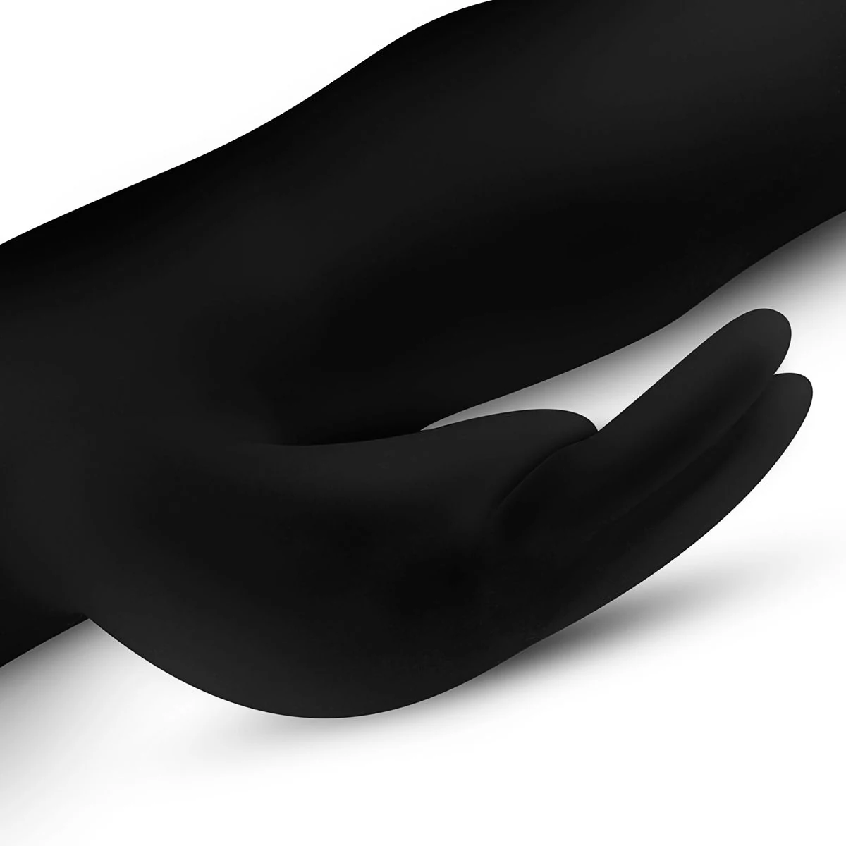 Zwarte Mad Rabbit vibrator van siliconen voor G-spot en clitorisstimulatie