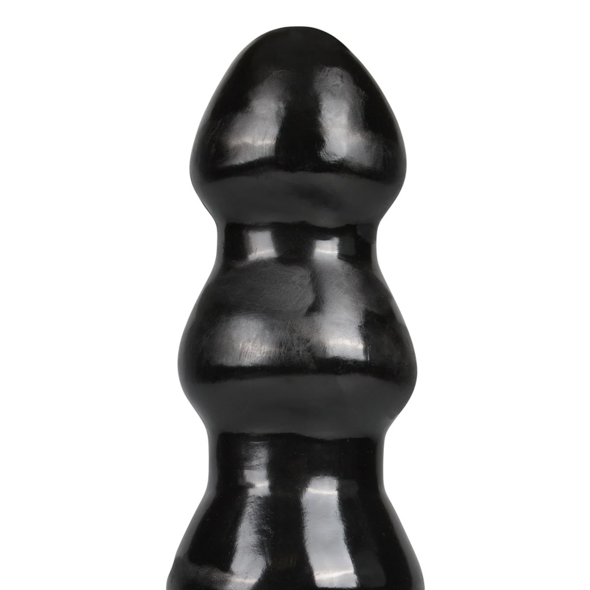 Grote dildo met zuignap van Master Series met 4 stimulerende ringen