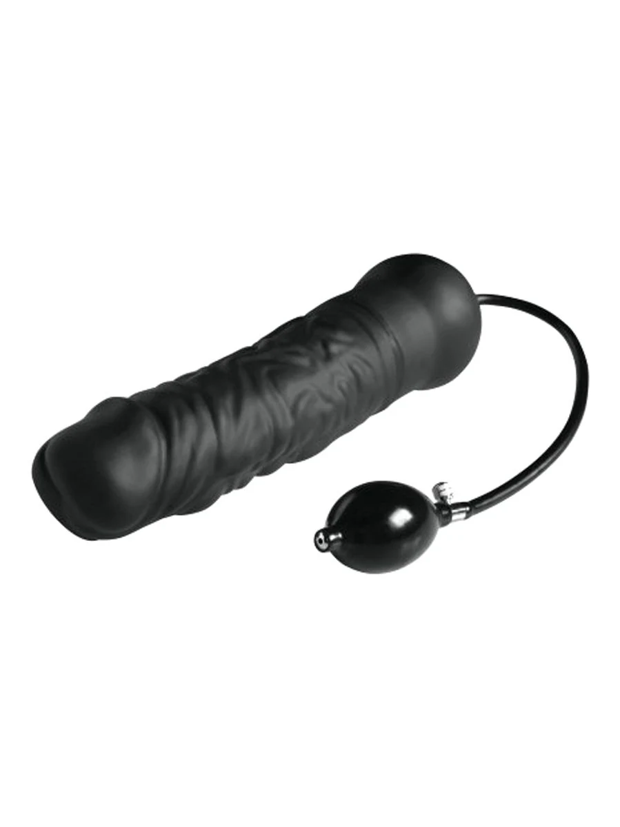 Zwarte opblaasbare dildo Leviathan Giant van Master Series