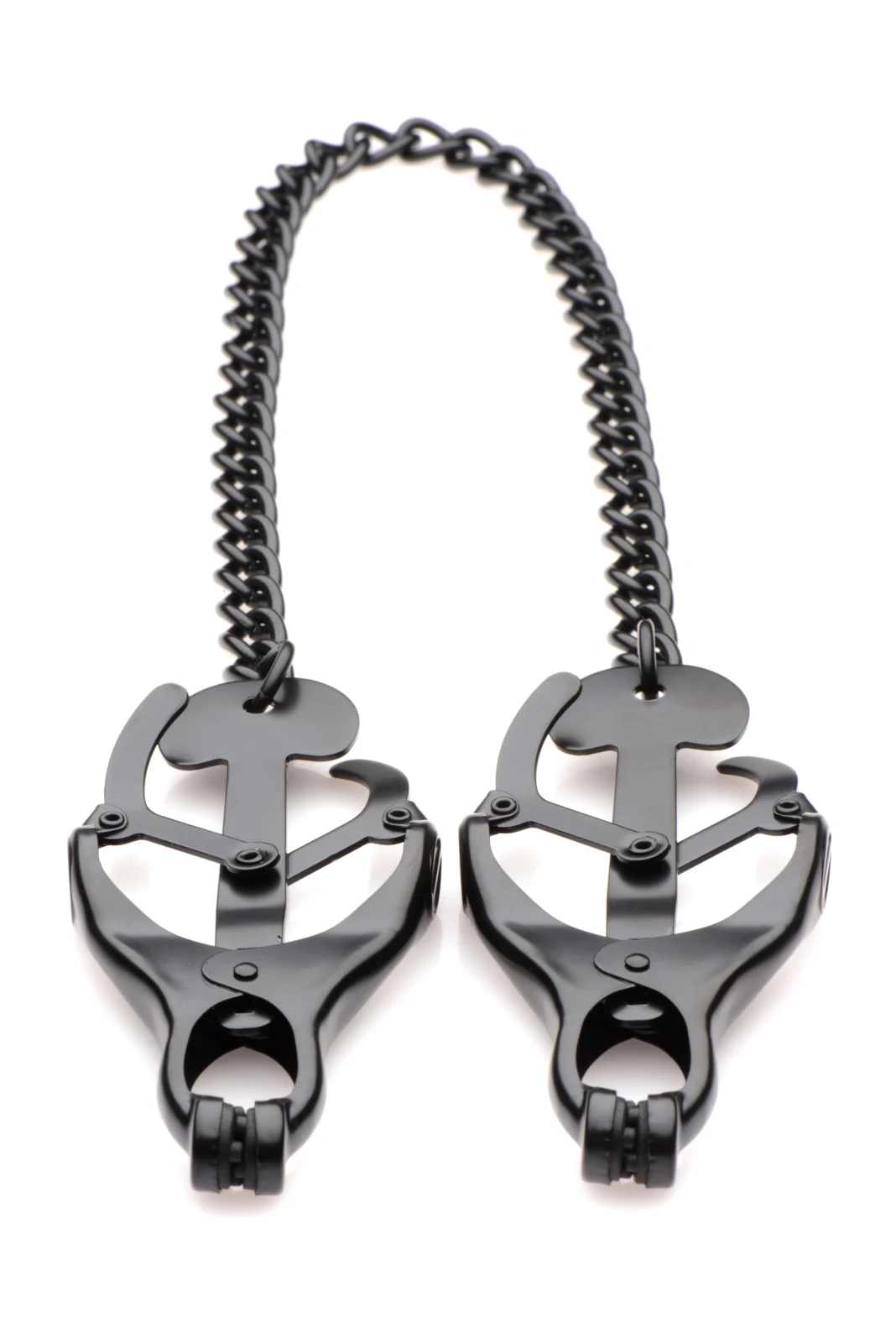 Master Series Monarch Noir Nipple Vice tepelklemmen met klavervormig mechanisme