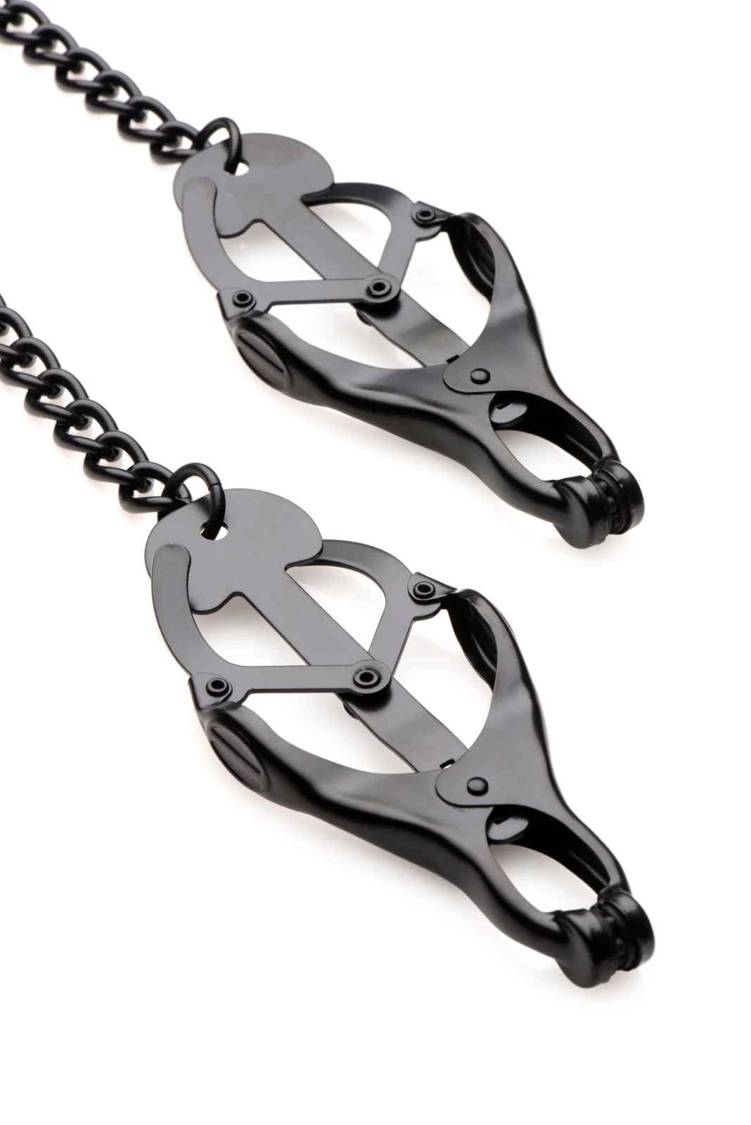 Zwarte Master Series tepelklemmen voor tepelstimulatie, unisex BDSM accessoire