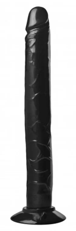 Master Series dildo 32 cm zwart met realistisch ontwerp en zuignap