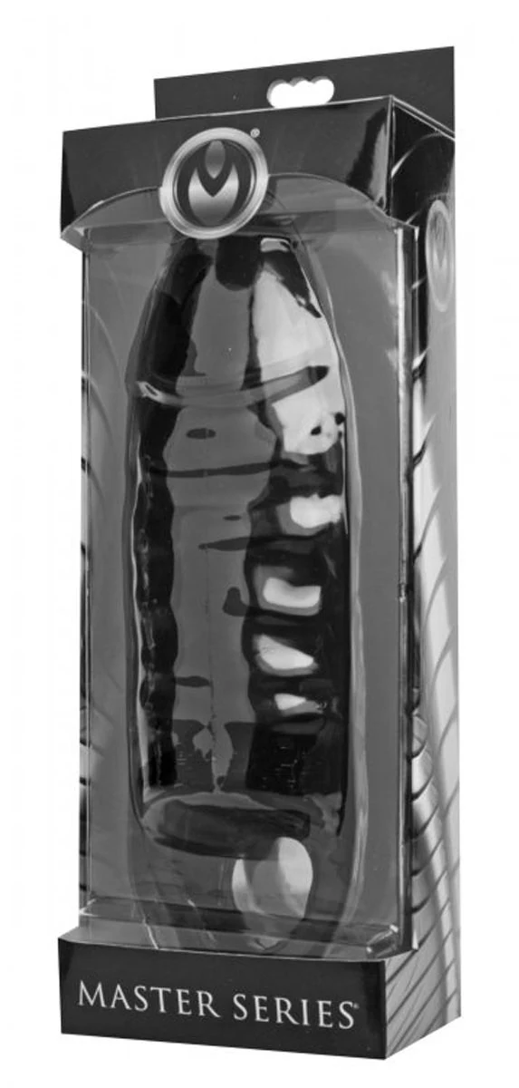 Zwarte XL Black Mamba Cock penis sleeve, lengte 177 mm