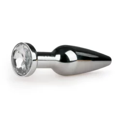 Metalen buttplug met diamant in zilver, maat L, van Easytoys Anal Collection